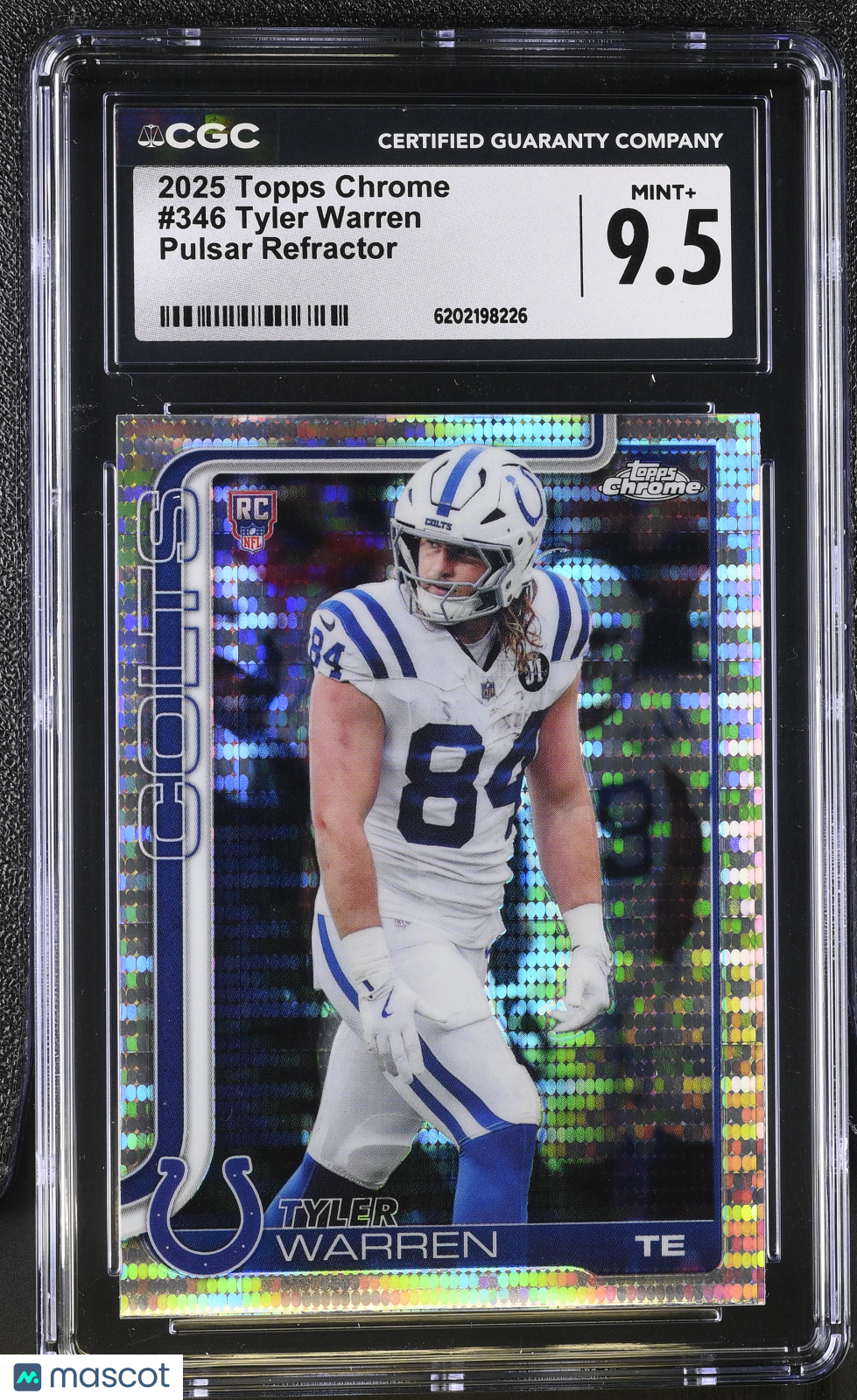 2025 Topps Chrome Tyler Warren Pulsar Refractor Rookie #346 CGC 9.5 Colts