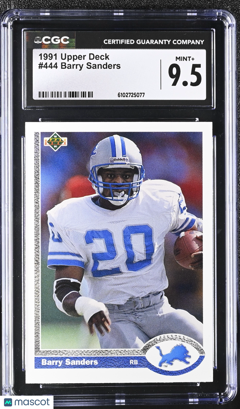 1991 Upper Deck Barry Sanders #444 CGC 9.5 Detroit Lions