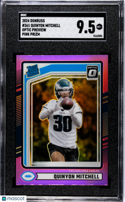2024 Donruss Quinyon Mitchell Optic Preview Pink Prizm Rookie 361 SGC 9.5 Eagles