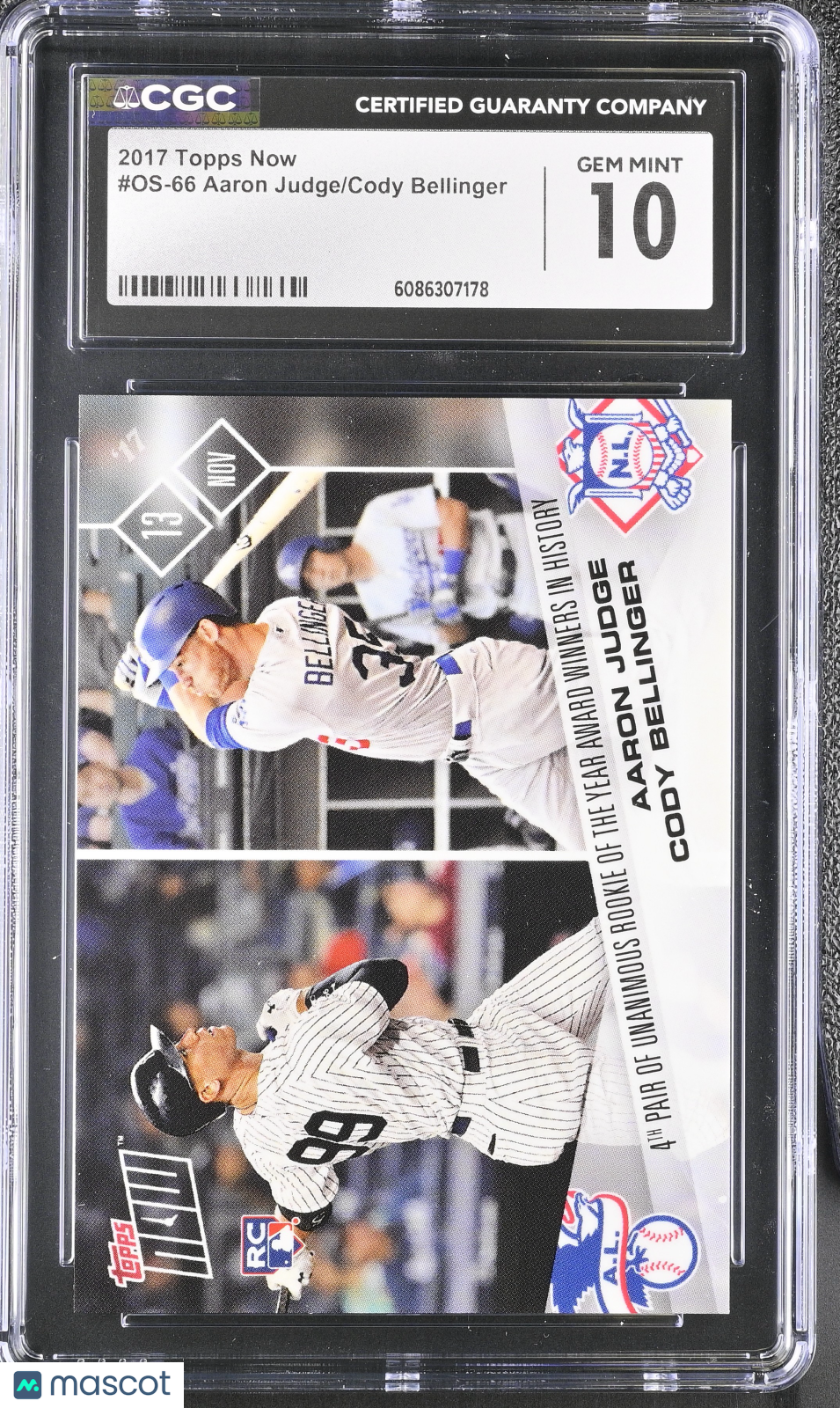 2017 Topps Now Aaron Judge/Cody Bellinger #OS-66 CGC 10