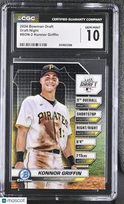 2024 Bowman Draft Konnor Griffin Rookie Draft Night #BDN-2 CGC 10 Pirates