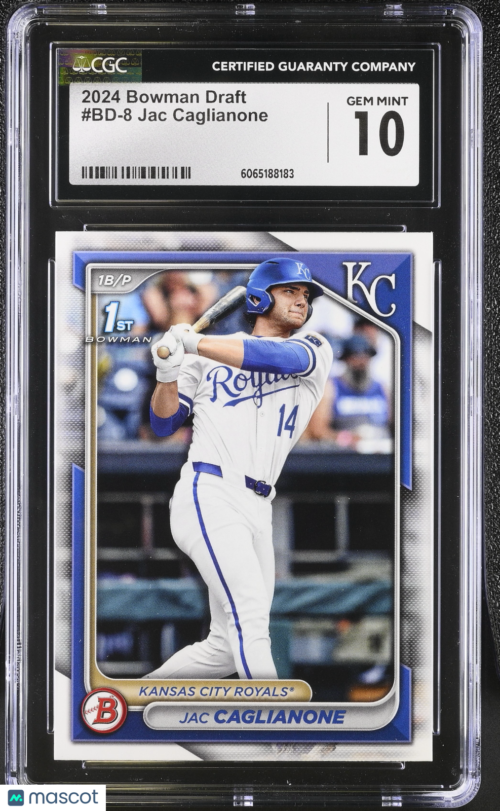 2024 Bowman Draft Jac Caglianone Rookie #BD-8 CGC 10 Kansas City Royals