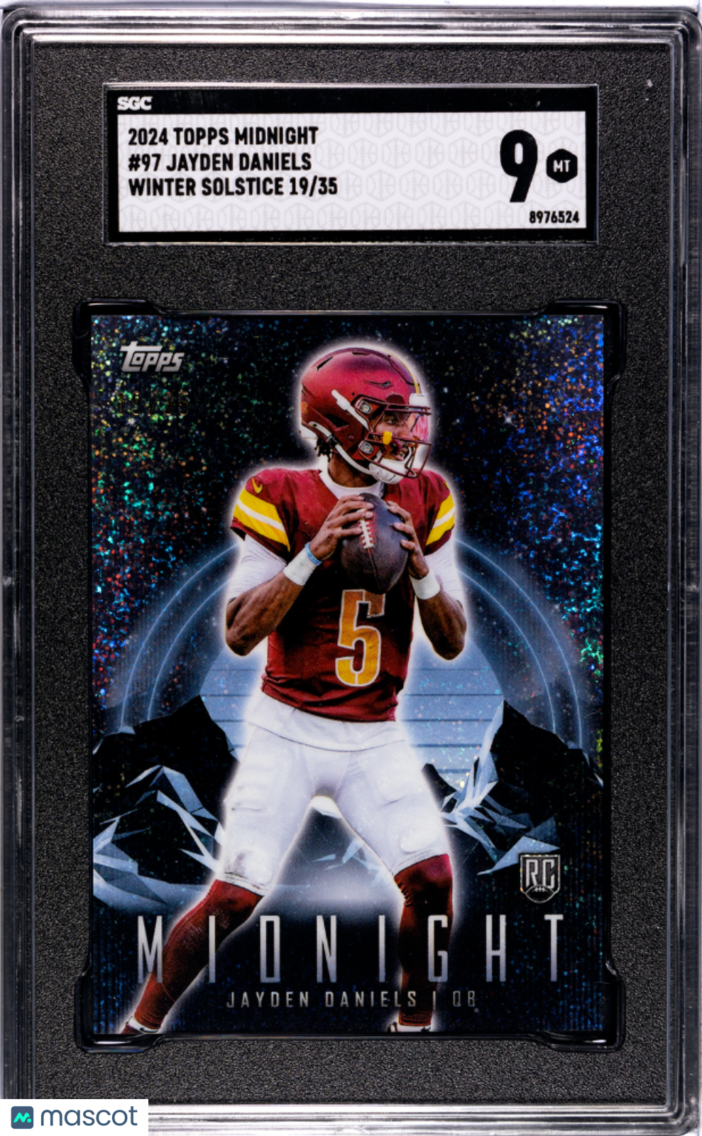 2024 Topps Midnight Jayden Daniels Winter Solstice /35 Rookie 97 SGC 9 Commander
