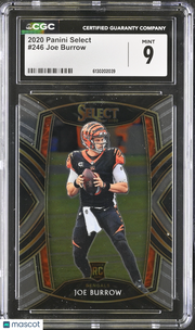 2020 Panini Select Joe Burrow Rookie #246 CGC 9 Cincinnati Bengals