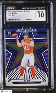 2024 Panini Rookies & Stars Bo Nix True Blue /149 Rookie #108 CGC 10 Broncos