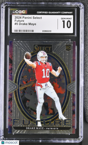 2024 Panini Select Drake Maye Rookie Future #5 CGC 10 New England Patriots
