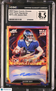 2025 Topps Cosmic Chrome Jaxson Dart /99 Rookie Solar Flare Auto CGC 8.5 Giants