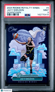 2024 Panini Rookie Royalty WNBA Downtown Jacy Sheldon Rookie #6 PSA 9 Wings