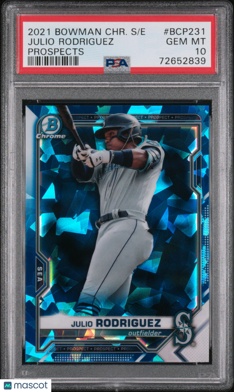 2021 Bowman Chrome Sapphire Julio Rodriguez Rookie #BCP231 PSA 10 Mariners