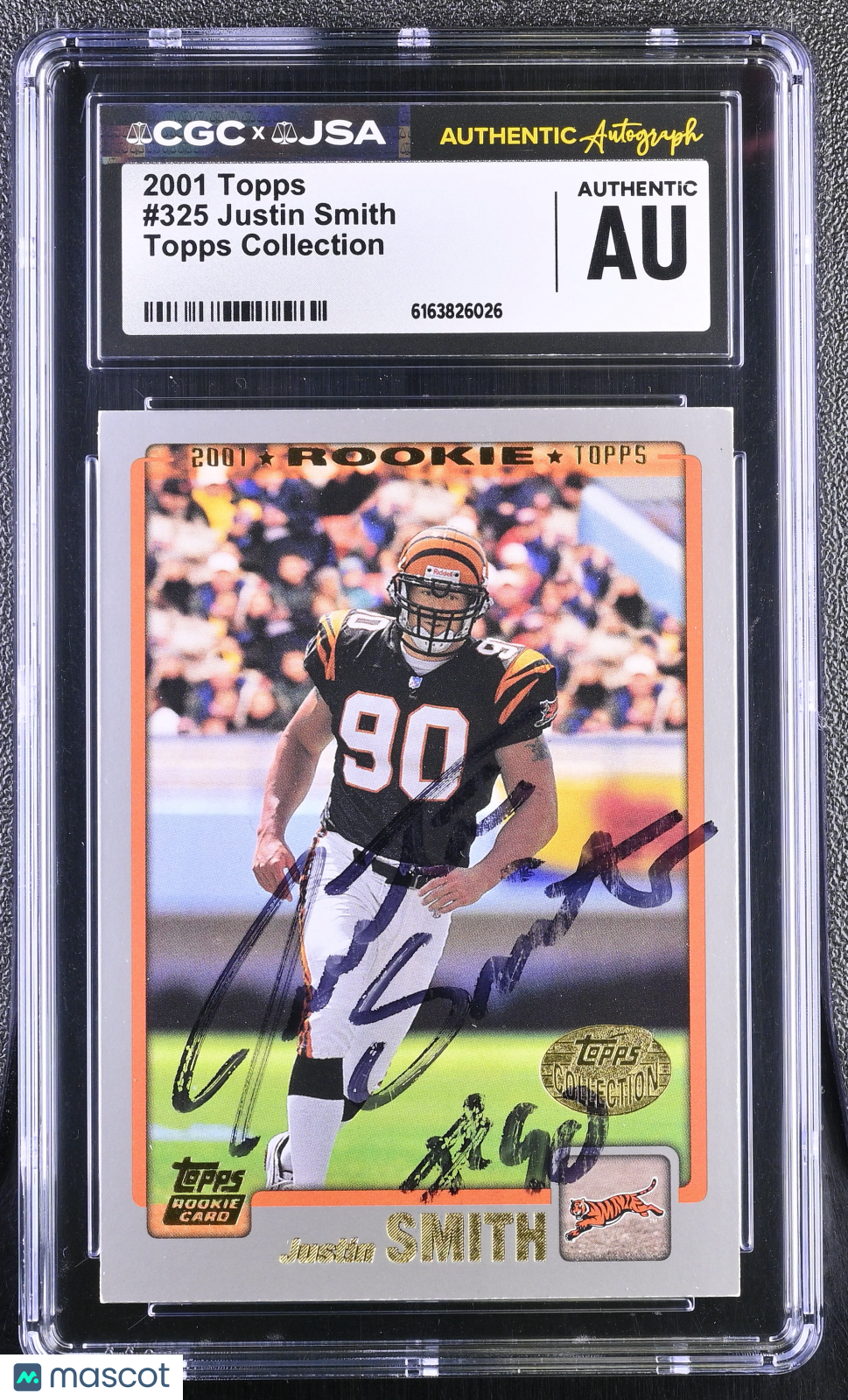 2001 Topps Justin Smith Auto Autograph Collection Rookie CGC Authentic Bengals