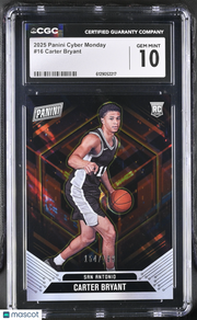 2025 Panini Cyber Monday Carter Bryant /199 Rookie #16 CGC 10 San Antonio Spurs
