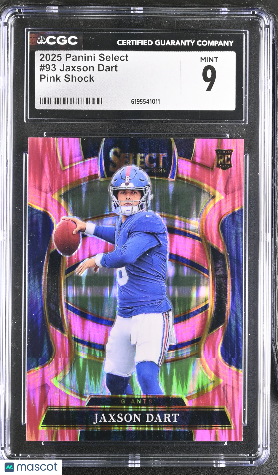 2025 Panini Select Jaxson Dart Pink Shock Rookie #93 CGC 9 New York Giants