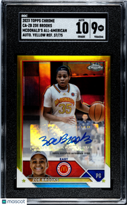 2023 Topps Chrome Zoe Brooks Auto Yellow /75 Rookie #SGC 9 North Carolina