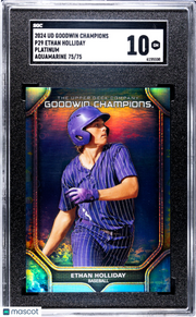 2024 Goodwin Champions Ethan Holliday Aquamarine /75 Rookie #P29 SGC 10 Rockies