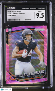 2025 Panini Prizm Colston Loveland Pink Wave Rookie #319 CGC 9.5 Chicago Bears