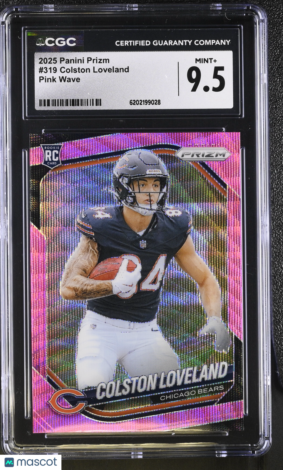 2025 Panini Prizm Colston Loveland Pink Wave Rookie #319 CGC 9.5 Chicago Bears