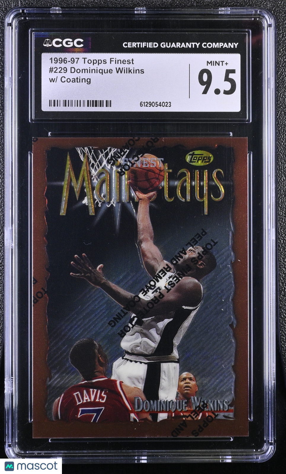 1996-97 Topps Finest Dominique Wilkins w/ Coating #229 CGC 9.5 San Antonio Spurs