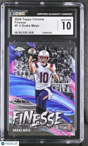 2024 Topps Chrome Drake Maye Rookie Finesse #F-2 CGC 10 New England Patriots
