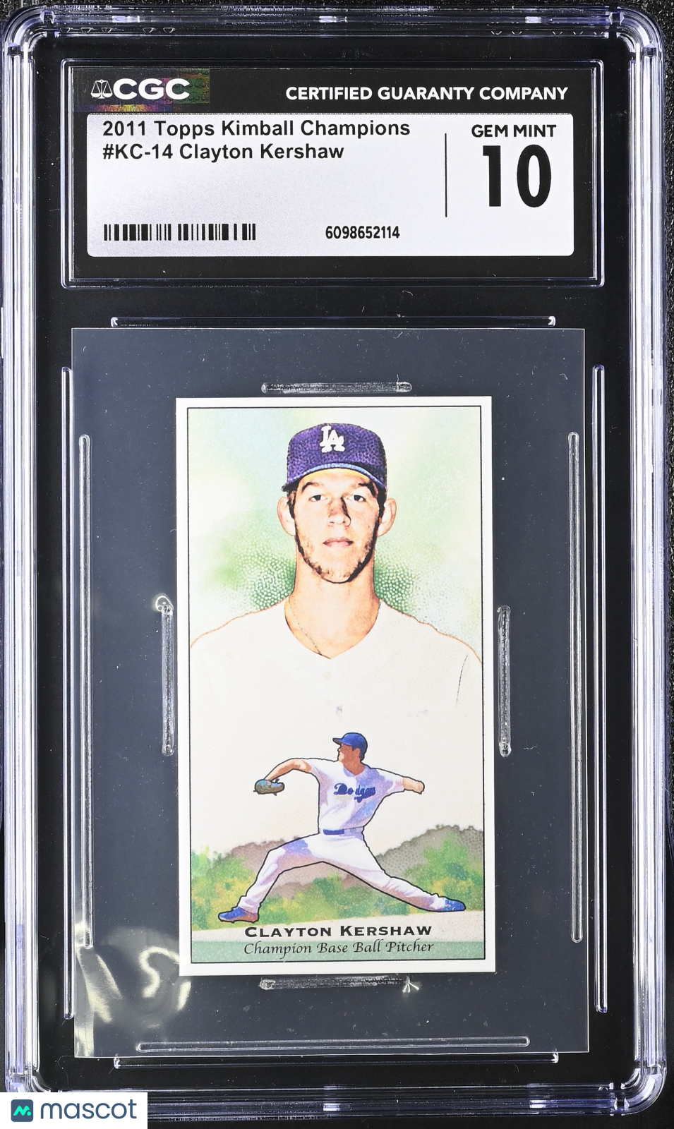 2011 Topps Kimball Champions Clayton Kershaw #KC-14 CGC 10 Los Angeles Dodgers