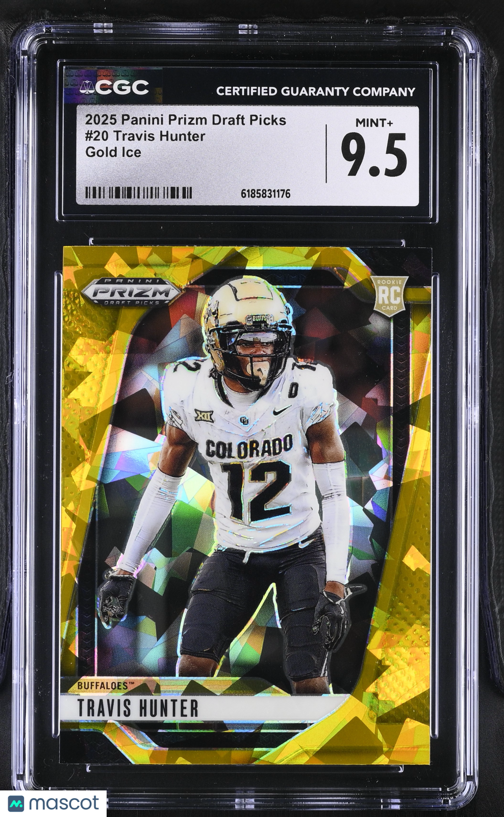 2025 Panini Prizm Draft Picks Travis Hunter Gold Ice Rookie #20 CGC 9.5 Colorado