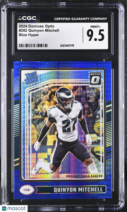 2024 Donruss Optic Quinyon Mitchell Blue Hyper Rookie #282 CGC 9.5 Eagles