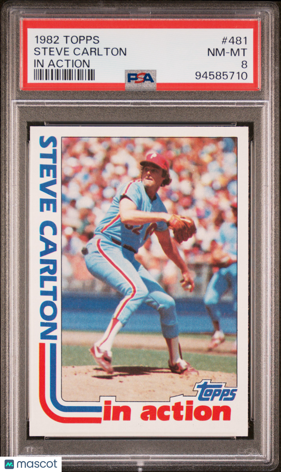1982 Topps Steve Carlton #481 In Action PSA 8