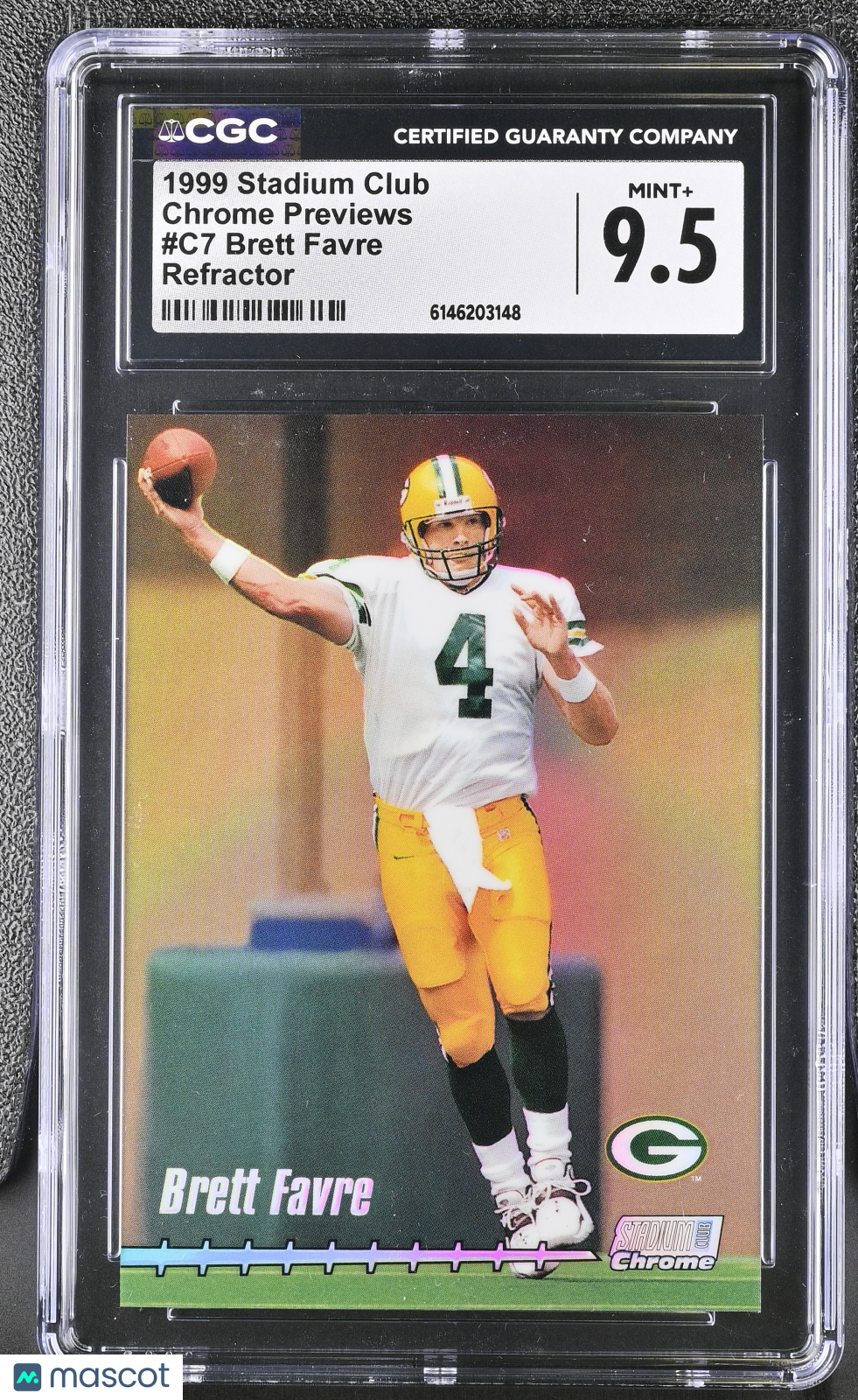 1999 Stadium Club Brett Favre Refractor Chrome Previews #C7 CGC 9.5 Packers