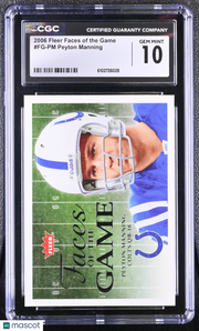 2006 Fleer Faces Of The Game Peyton Manning #FG-PM CGC 10 Indianapolis Colts