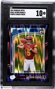 2024 Donruss Optic Jayden Daniels Purple Shock Prizm Rookie 248 SGC 10 Commander