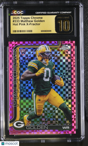 2025 Topps Chrome Matthew Golden Hot Pink X-Fractor Rookie #333 CGC 10 Pristine