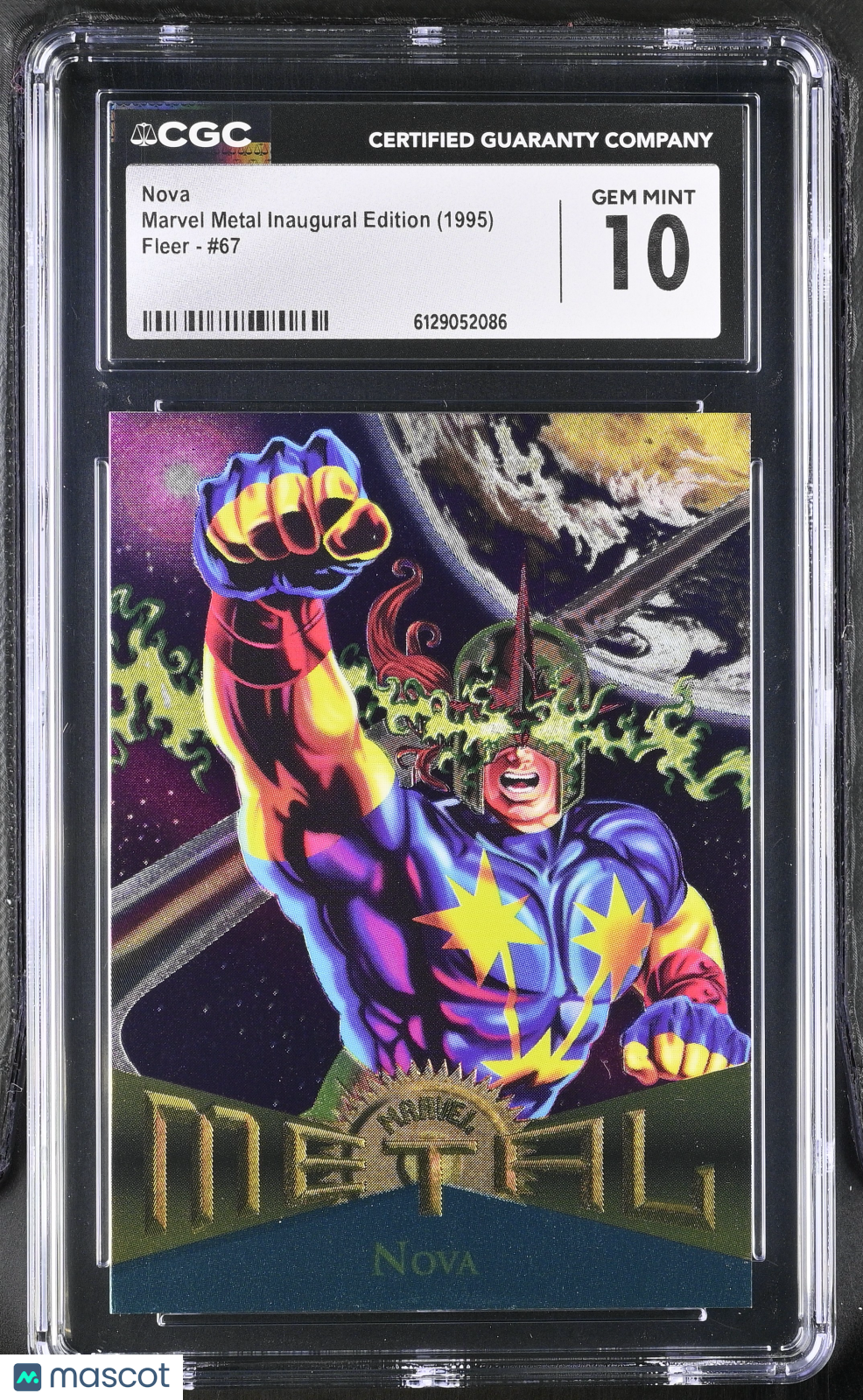 1995 Fleer Marvel Metal Inaugural Edition Nova #67 CGC 10