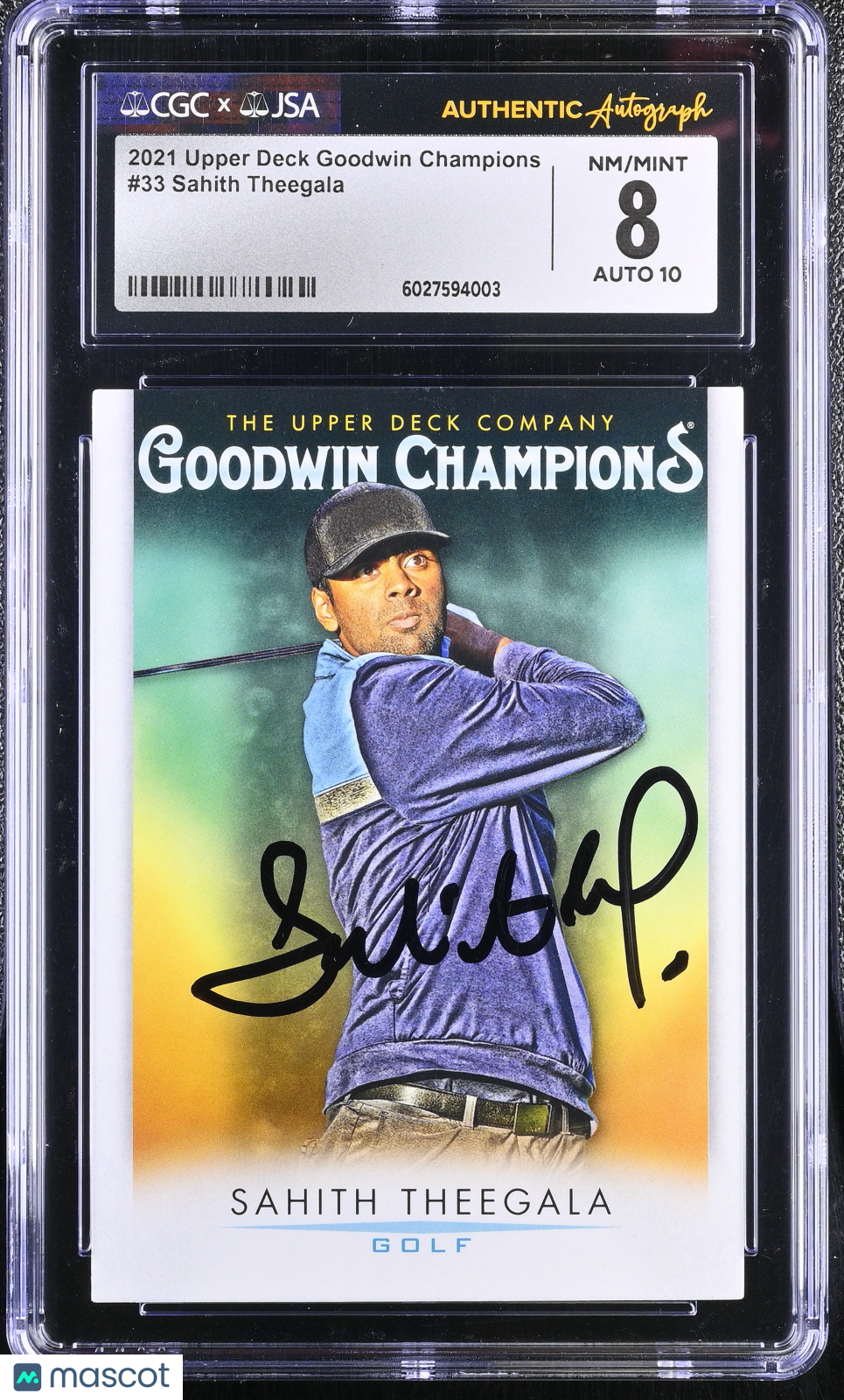 2021 Upper Deck Goodwin Champions #33 Auto Autograph CGC 8