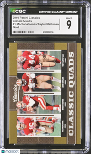 2010 Classics Montana/Jones/Taylor/Rathman Gold /100 Classic Quad #1 CGC 9 49ers
