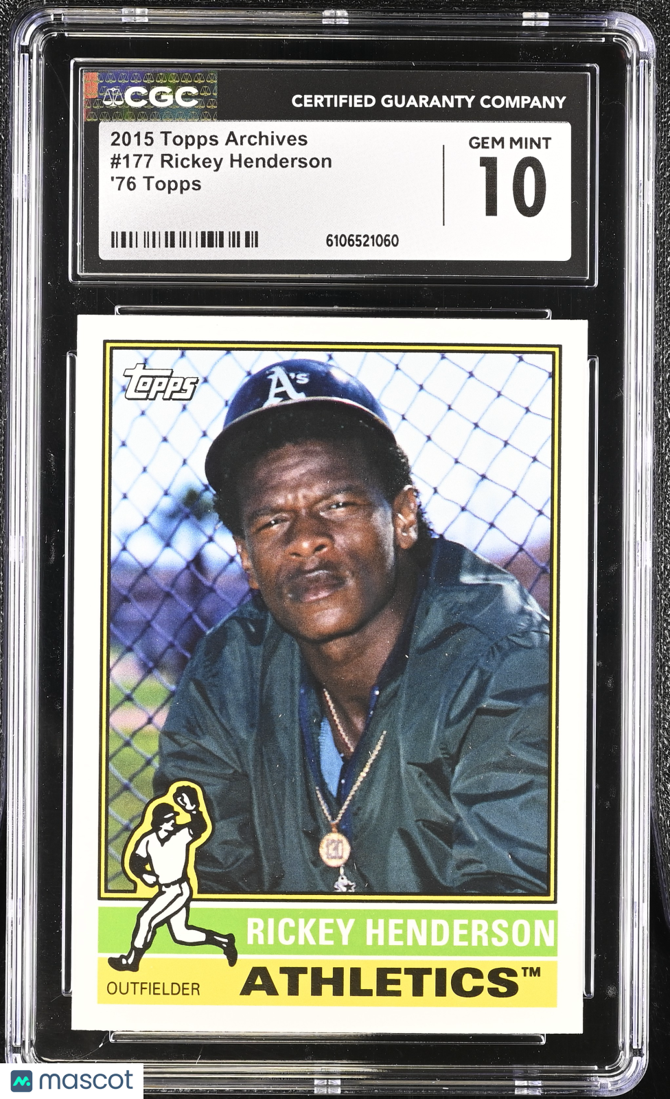 2015 Topps Archives Rickey Henderson '76 Topps #177 CGC 10 Oakland Athletics