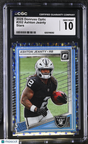 2025 Donruss Optic Ashton Jeanty Stars Rookie #202 CGC 10 Las Vegas Raiders