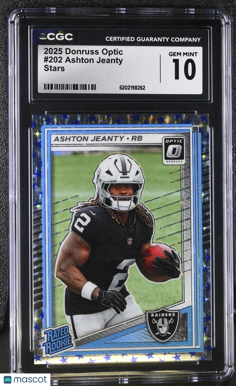 2025 Donruss Optic Ashton Jeanty Stars Rookie #202 CGC 10 Las Vegas Raiders