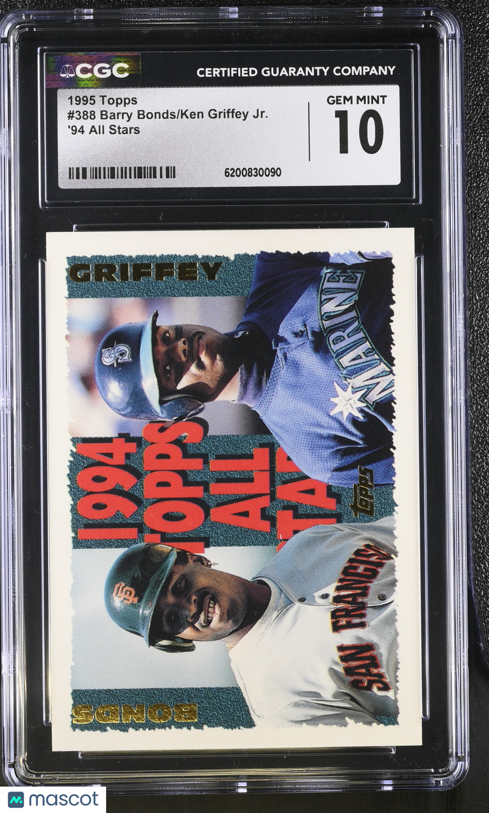 1995 Topps Barry Bonds/Ken Griffey Jr. '94 All Stars #388 CGC 10