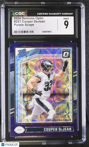 2024 Donruss Optic Cooper DeJean Purple Scope Rookie #221 CGC 9 Eagles