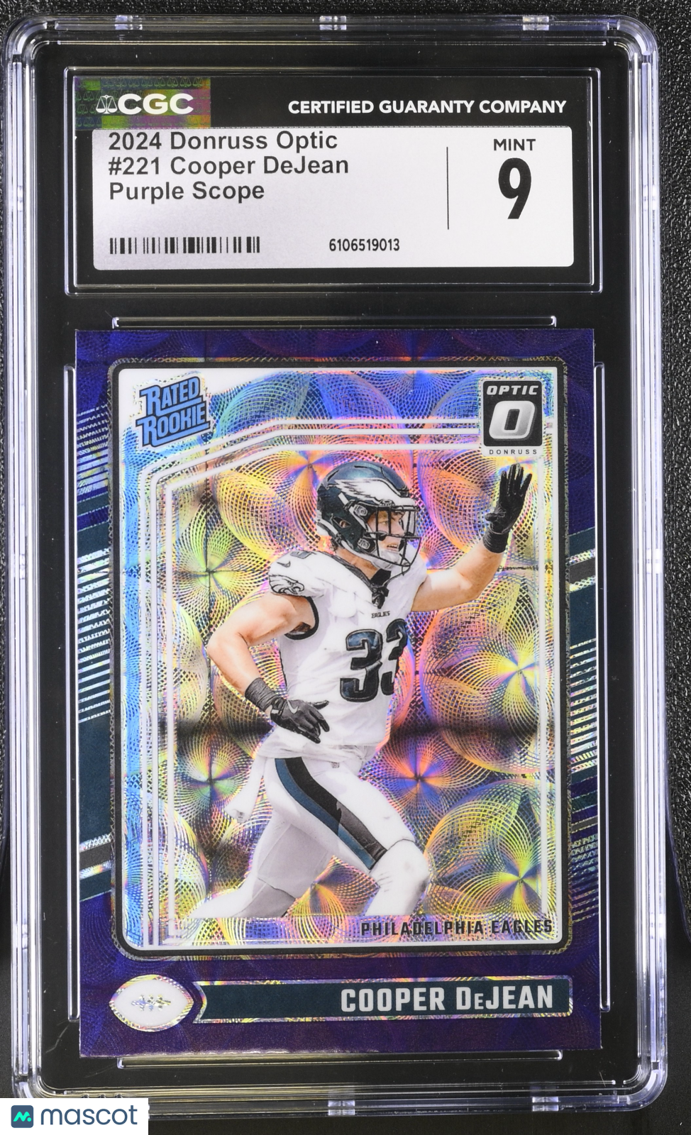 2024 Donruss Optic Cooper DeJean Purple Scope Rookie #221 CGC 9 Eagles