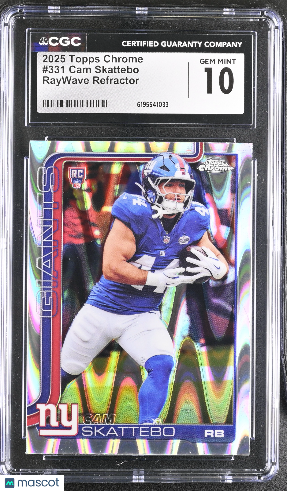 2025 Topps Chrome Cam Skattebo RayWave Refractor Rookie #331 CGC 10 Giants