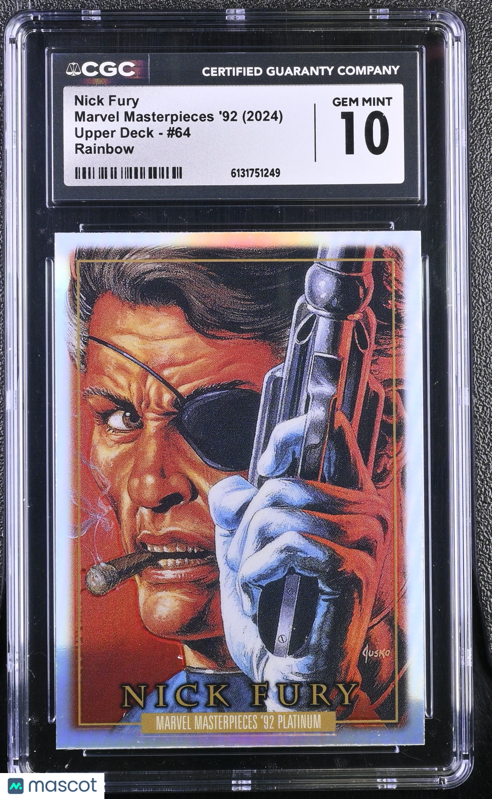 2024 Upper Deck Marvel Masterpieces '92 Nick Fury #64 Rainbow CGC 10