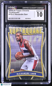 2024-25 Topps Chrome Alexandre Sarr Rookie Youthquake #YQ-2 CGC 10 Wizards