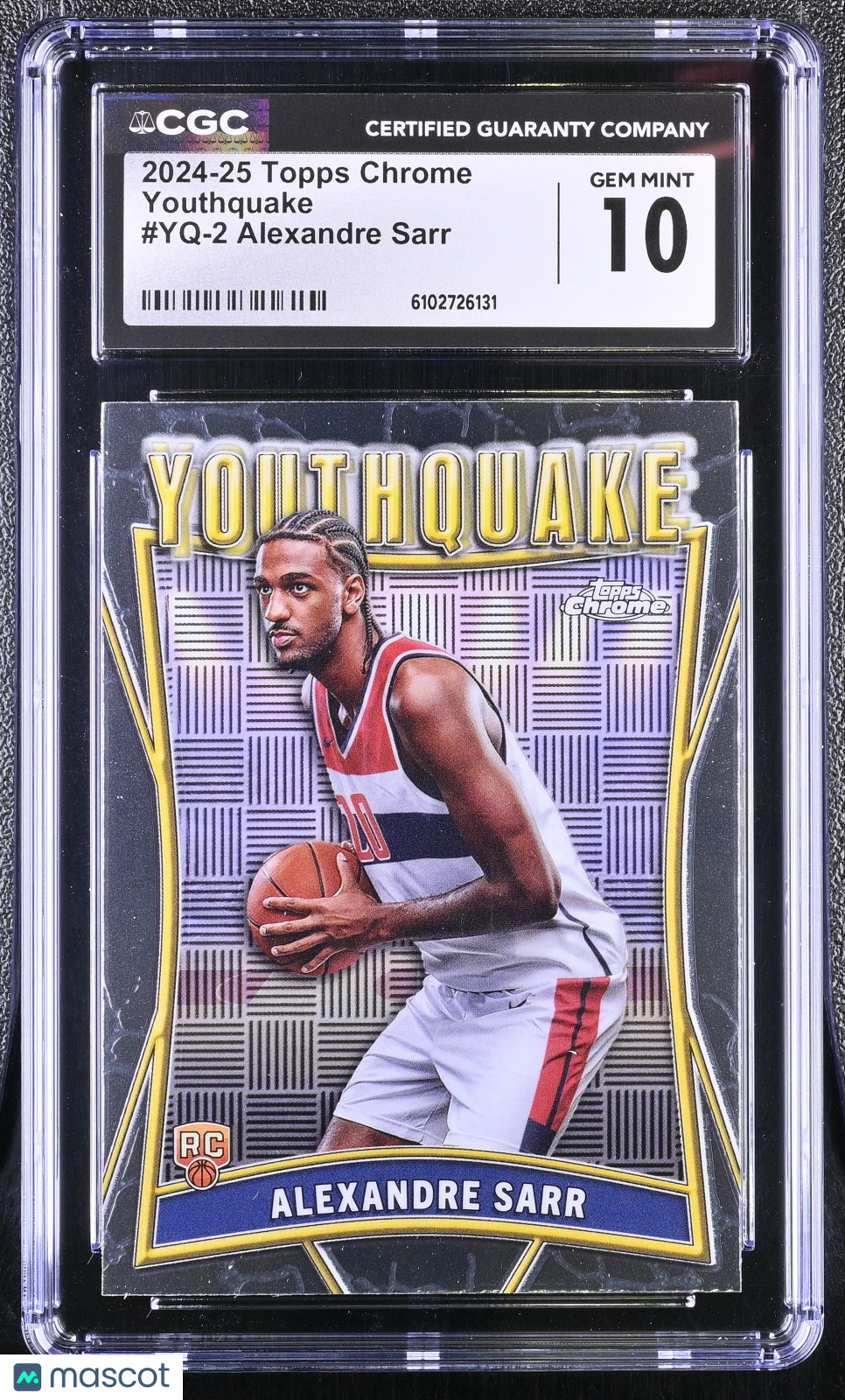 2024-25 Topps Chrome Alexandre Sarr Rookie Youthquake #YQ-2 CGC 10 Wizards
