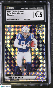 2025 Panini Mosaic Tyler Warren Mosaic Rookie #354 CGC 9.5 Indianapolis Colts