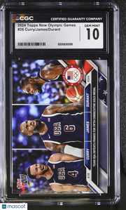 2024 Topps Now Olympic Games Kevin Durant LeBron James Stephen Curry #26 CGC 10
