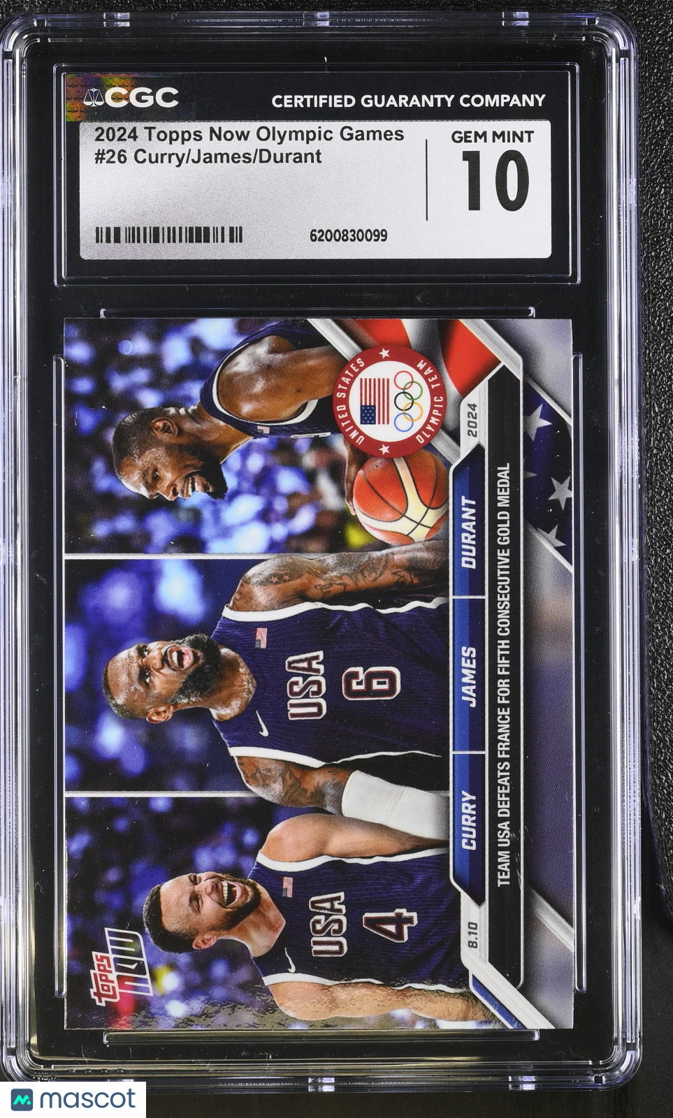 2024 Topps Now Olympic Games Kevin Durant LeBron James Stephen Curry #26 CGC 10