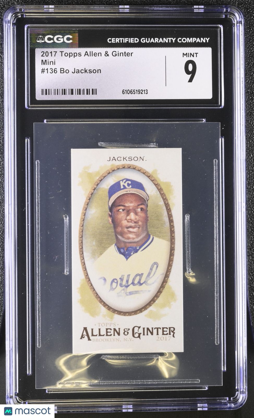2017 Topps Allen & Ginter Bo Jackson Mini #136 CGC 9 Kansas City Royals