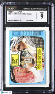1985 Topps WWF Iron Sheik/Freddie Blassie #63 CGC 9