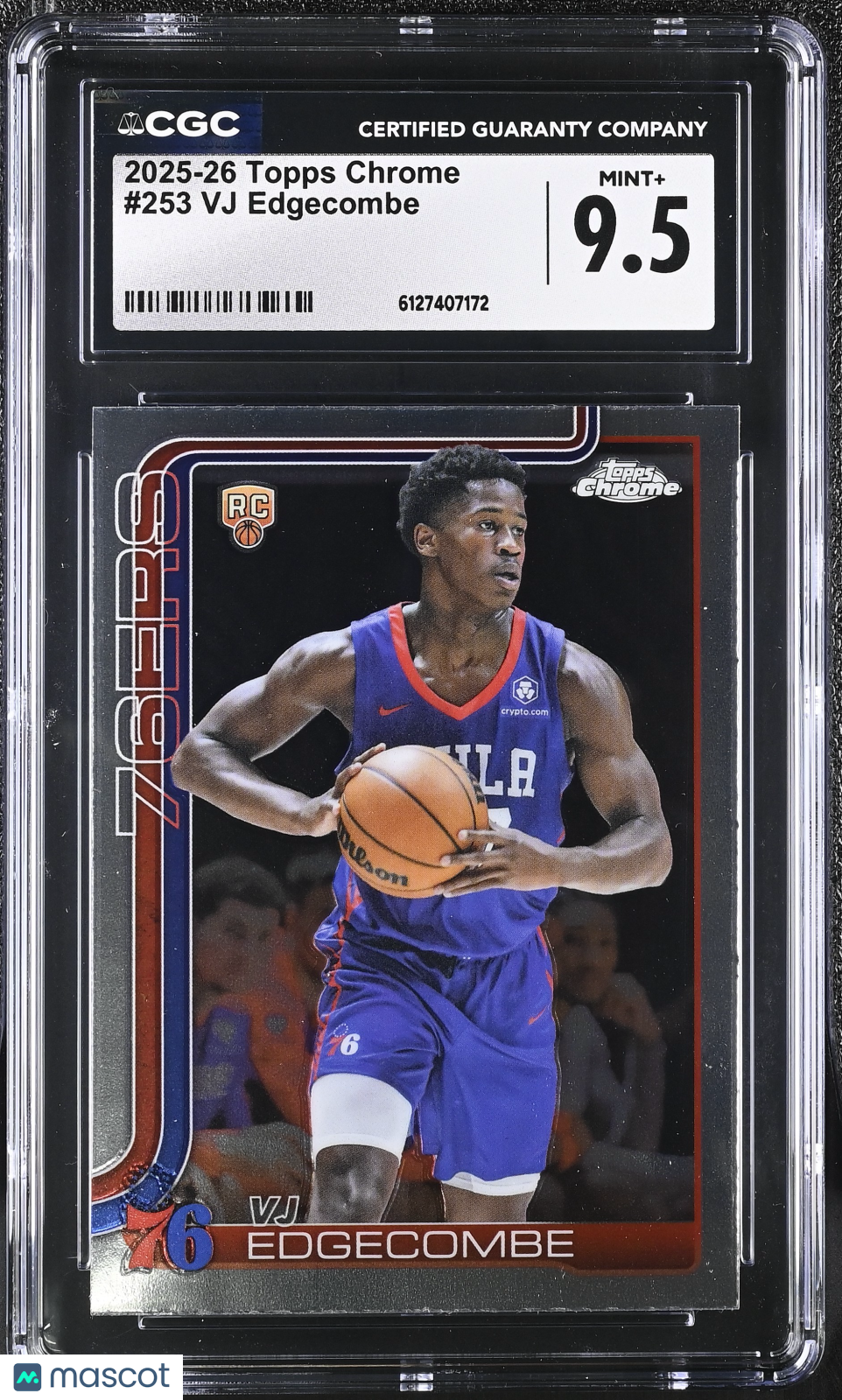 2025-26 Topps Chrome VJ Edgecombe Rookie #253 CGC 9.5 Philadelphia 76ers