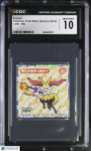 2016 Lotte Pok^Mon Xy&Z Wafer Stickers Braixen #82 CGC 10